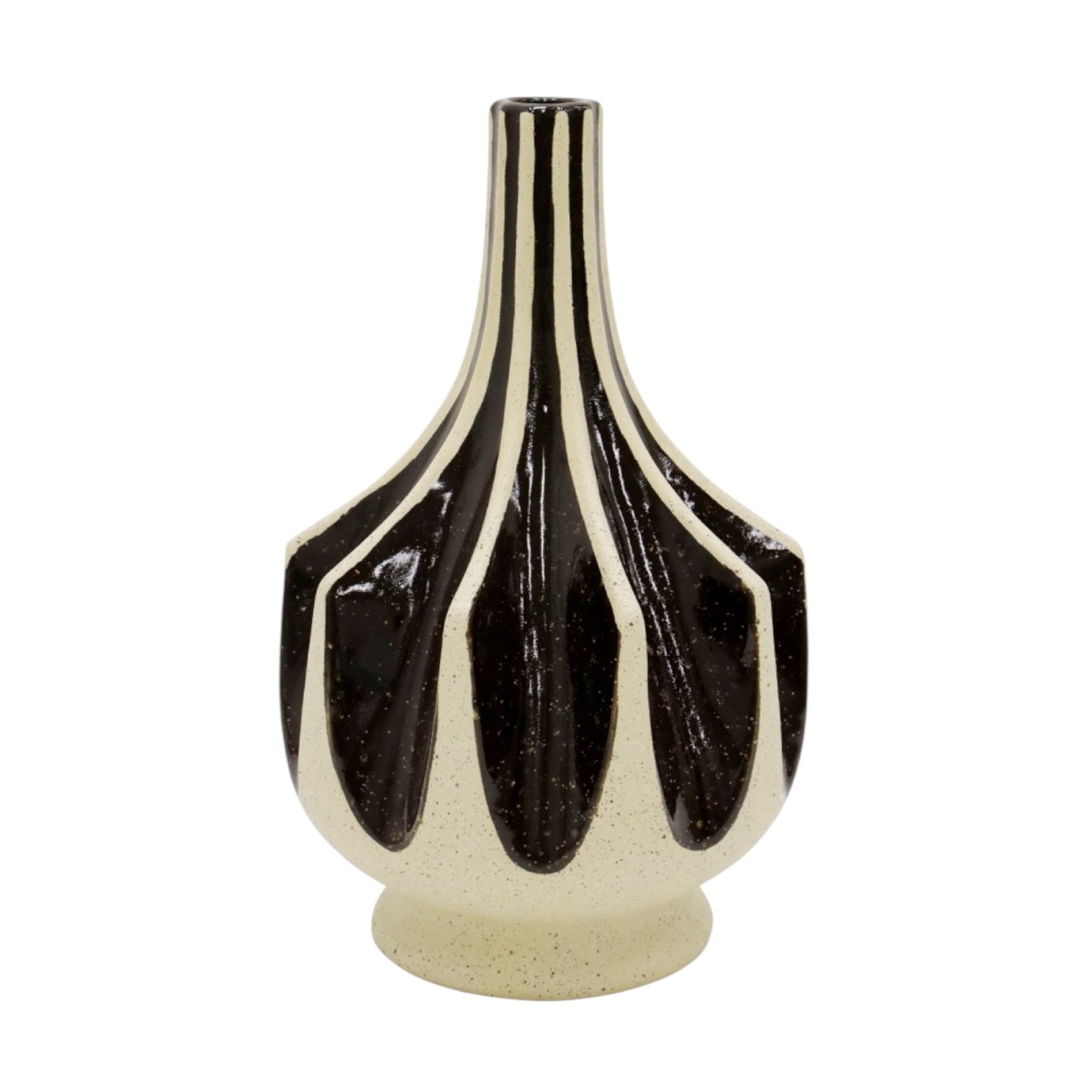 Adnan Ceramic Vase - Olive/Natural