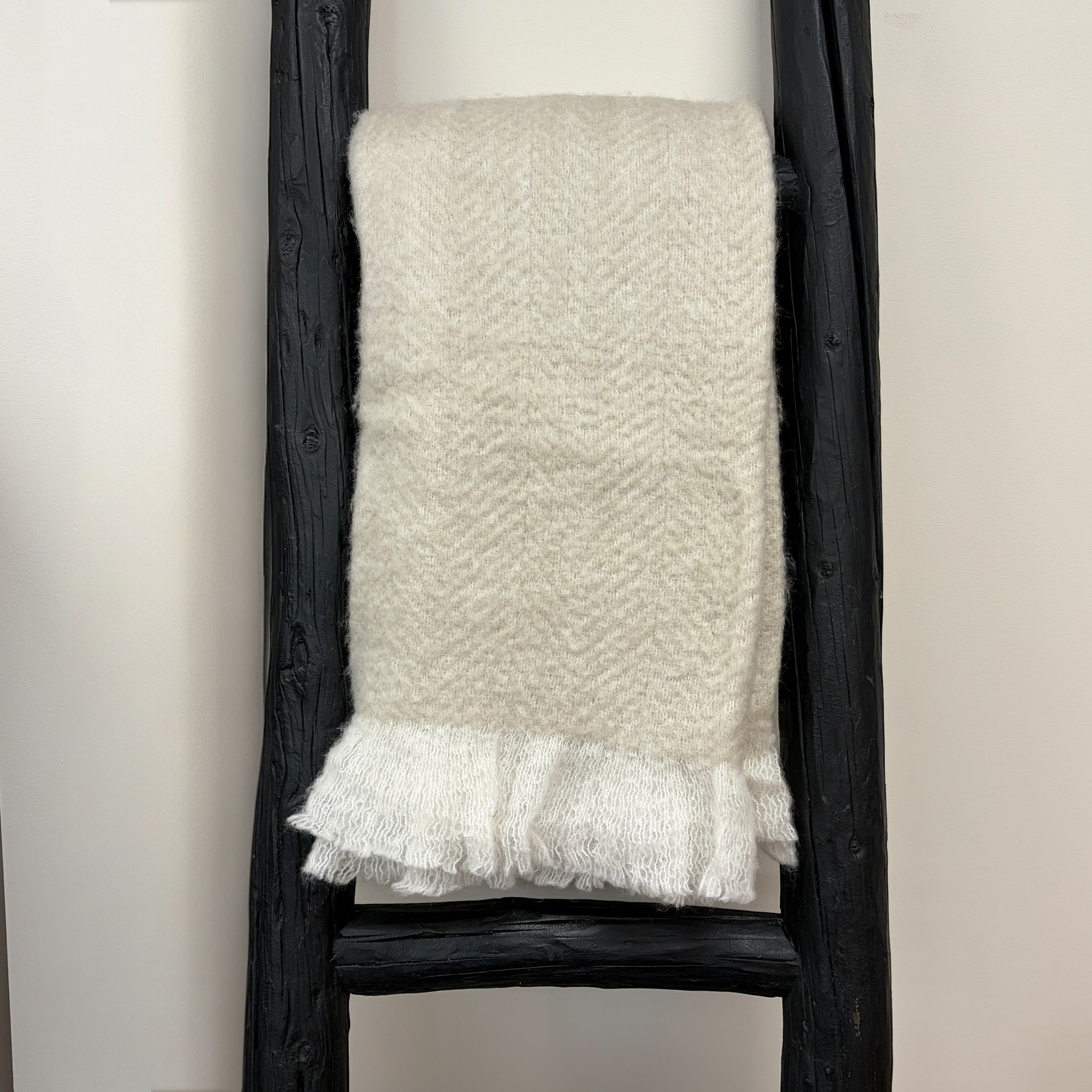 Bliss Wool/Mohair Throw - Ivory