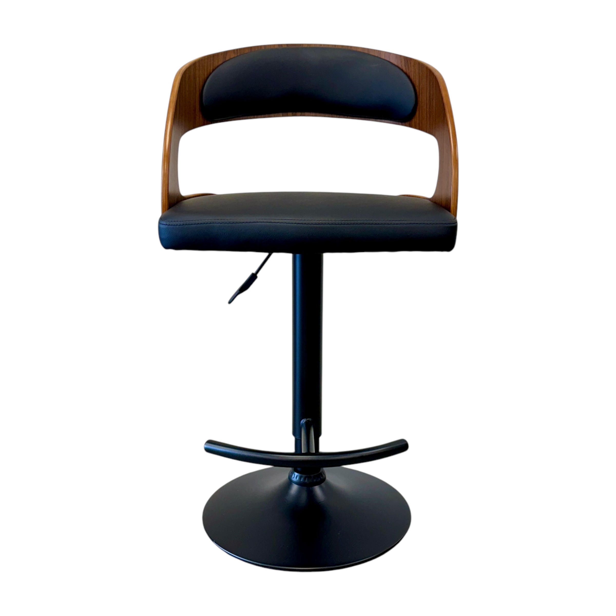 Brooklyn Curved Back Bar Stool - Black/Black Matte