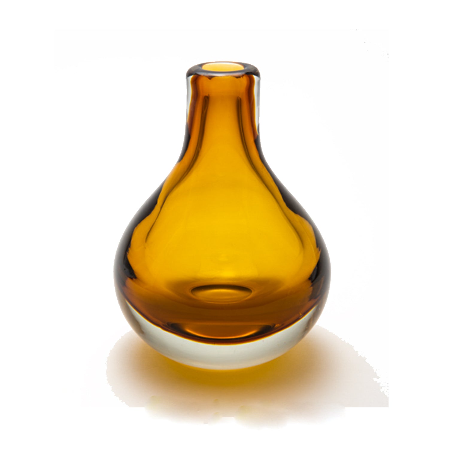Glass Drop Bud Vase - Amber
