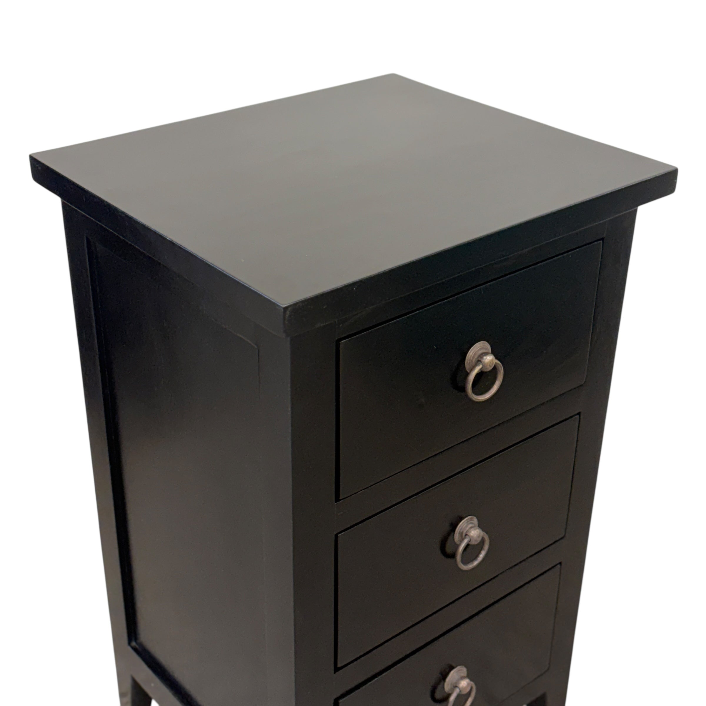 Essential 3 Dw Mahogany Bedside - Black