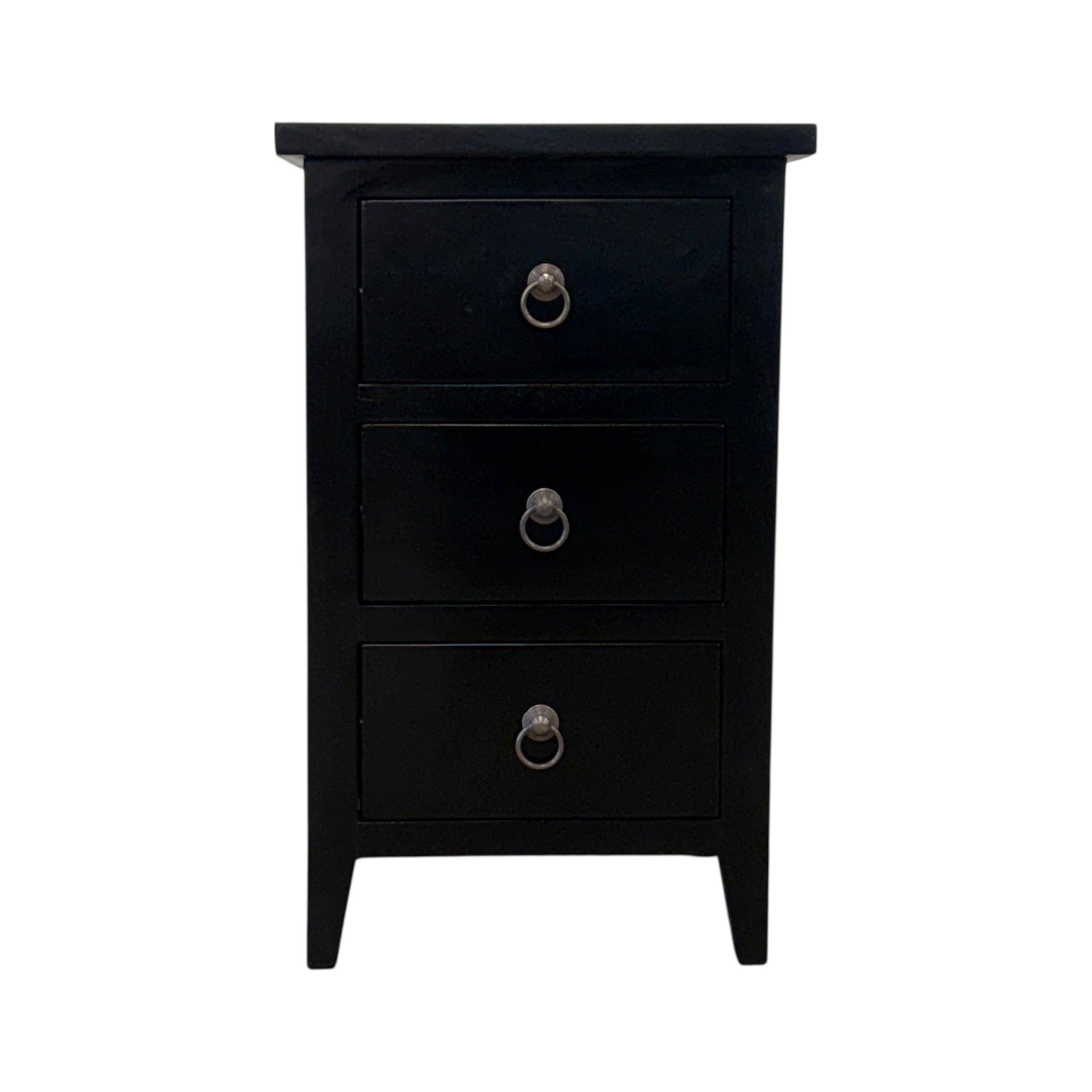 Essential 3 Dw Mahogany Bedside - Black