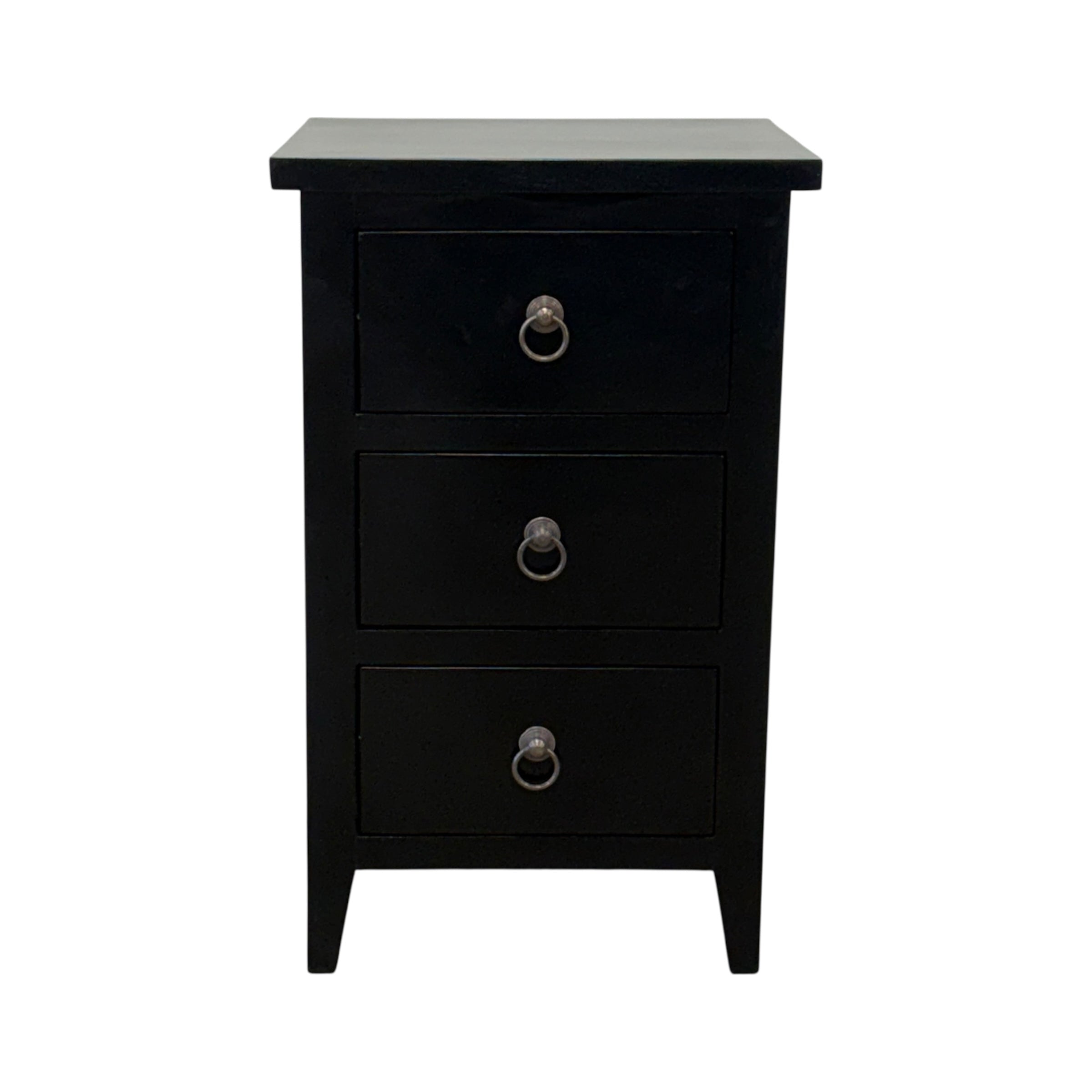 Essential 3 Dw Mahogany Bedside - Black