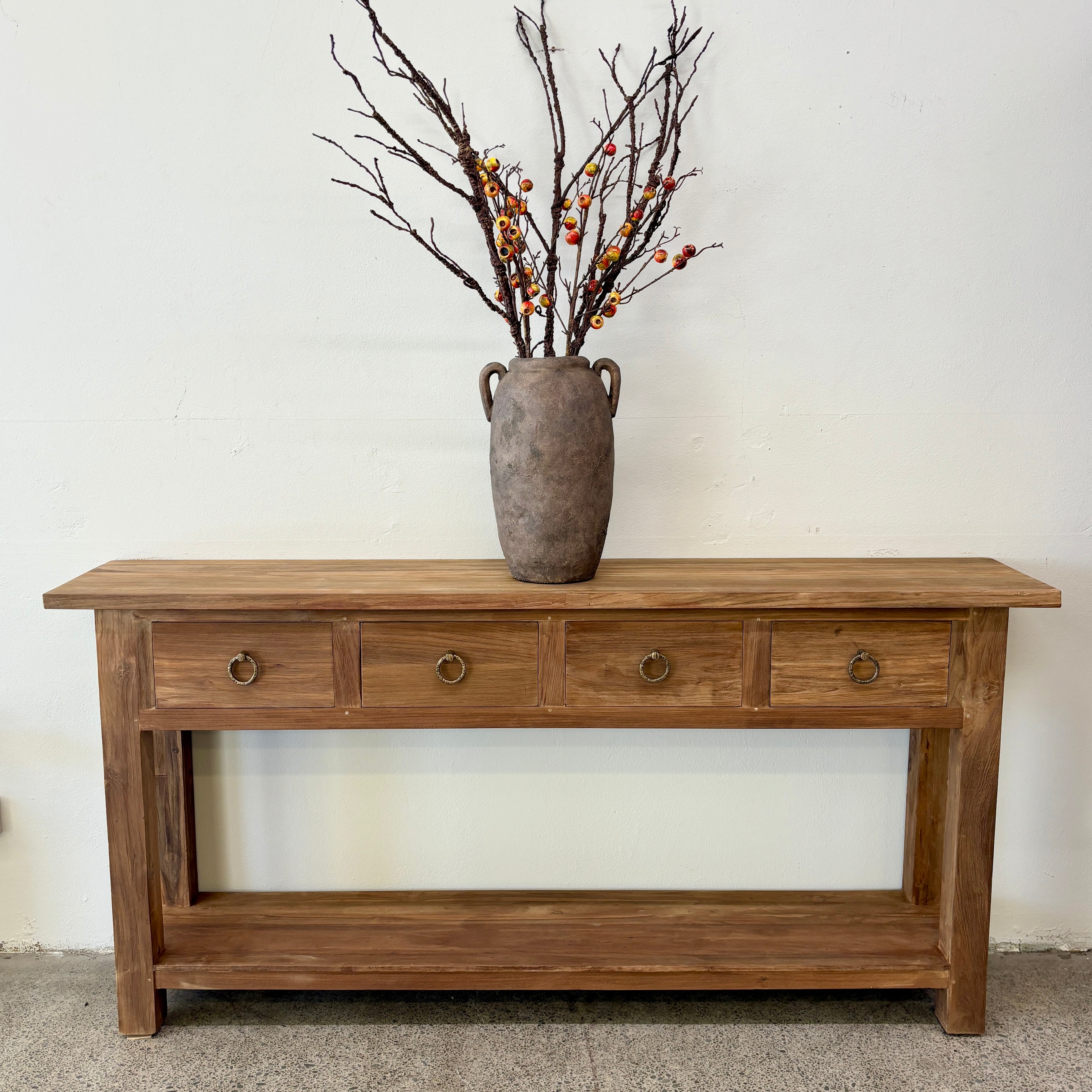Farrow 4 Drawer Console - Natural Teak