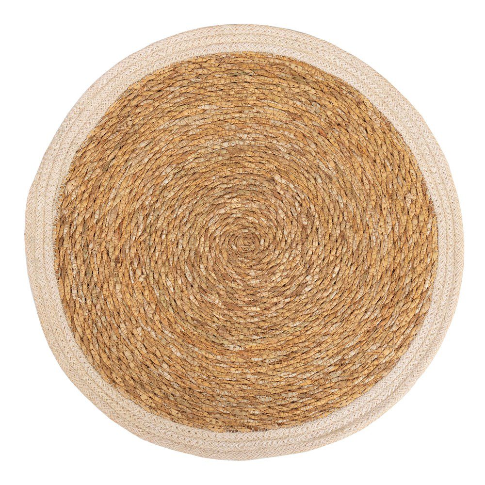 Seagrass/Jute Round Placemat - Cream Border