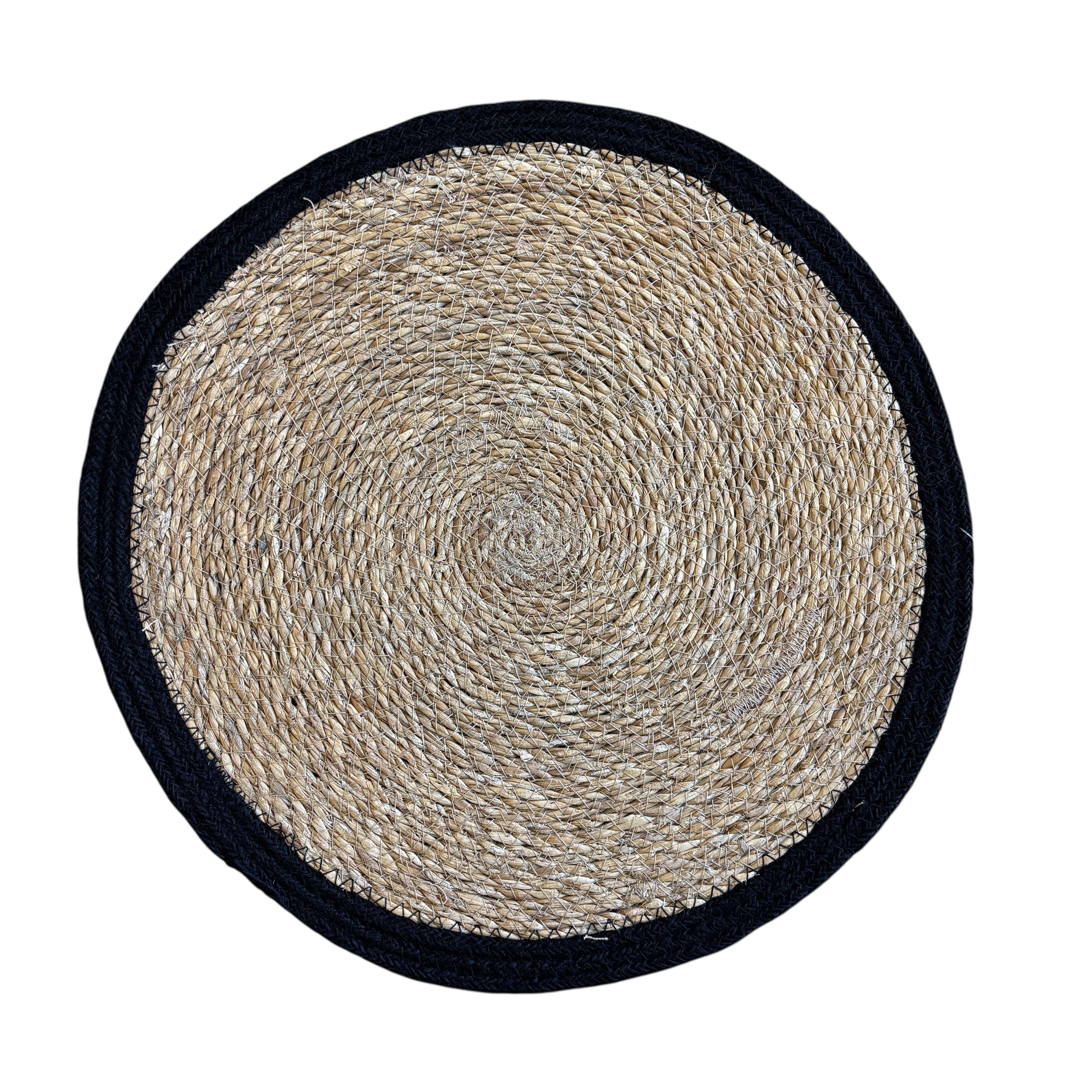 Seagrass/Jute Round Placemat - Black Border