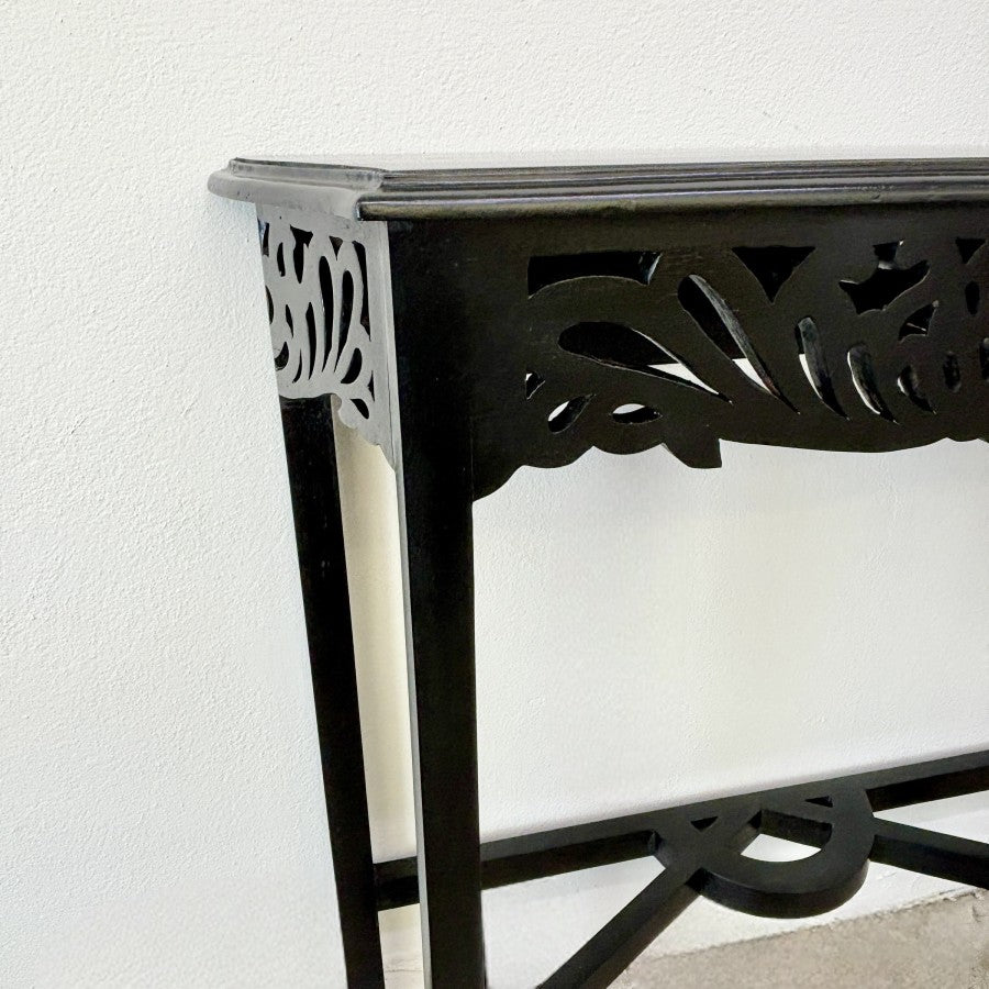 Lucy Filigree Hall Table - Black