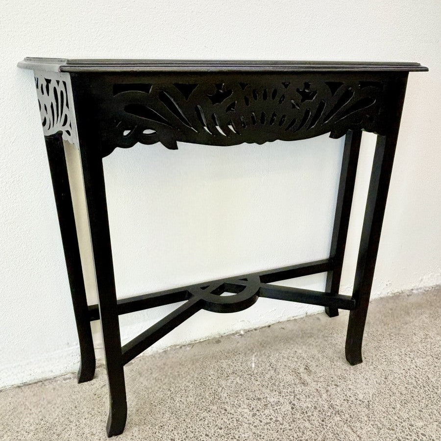 Lucy Filigree Hall Table - Black