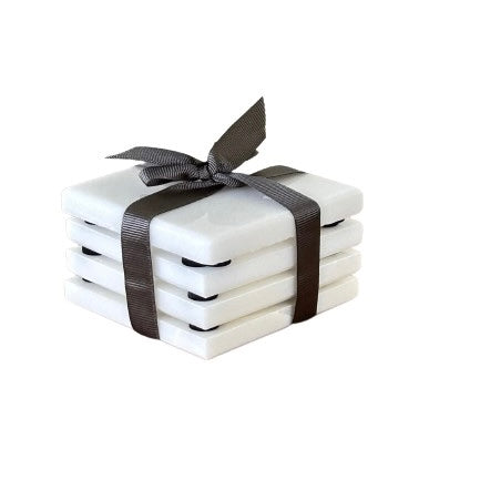 Marble Coaster Set - White