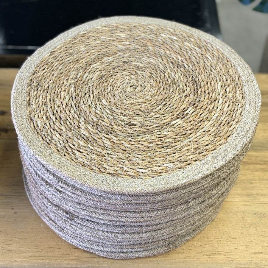 Round Jute Placement - Natural Border