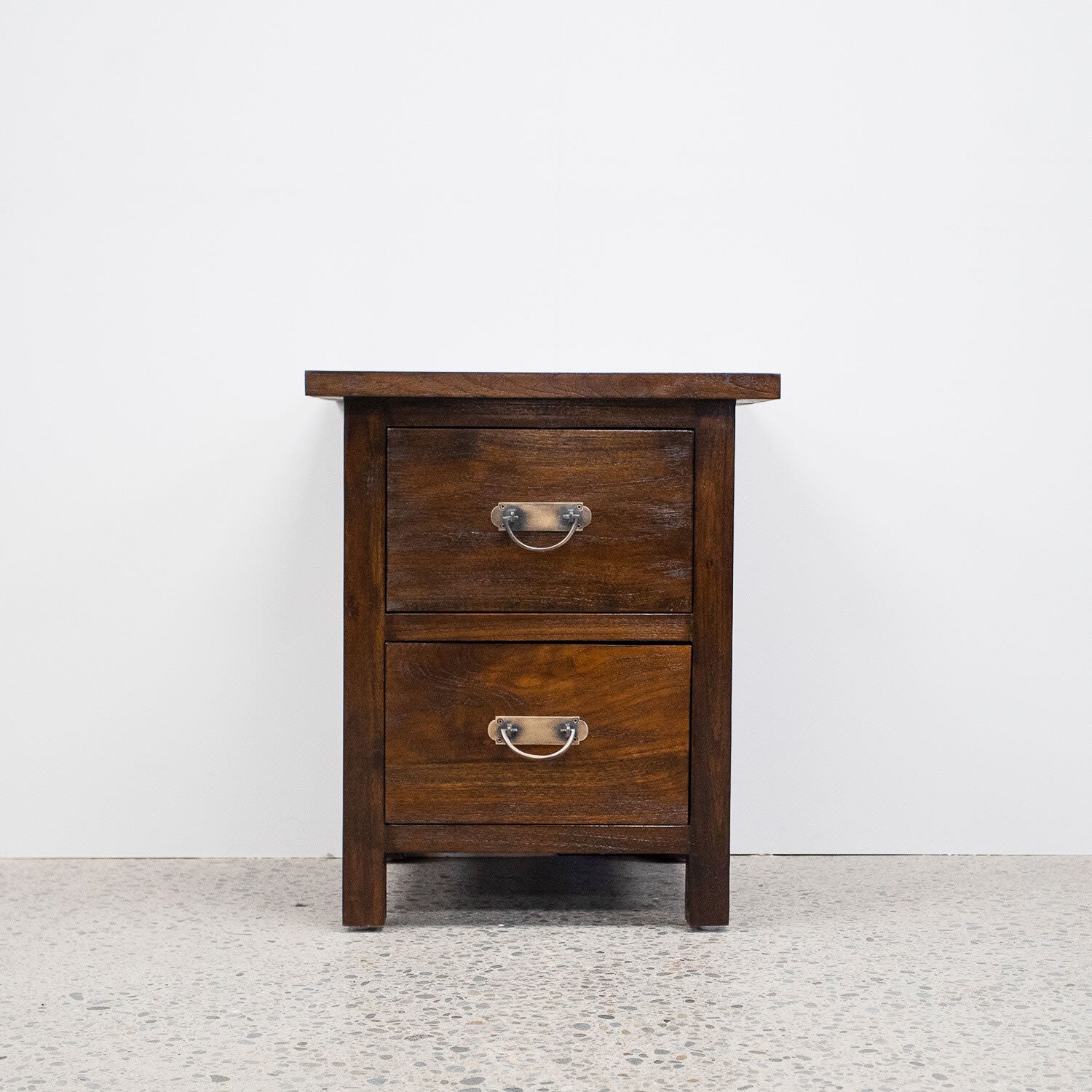 Bedside Cabinet 2 Dw - Rustic Teak