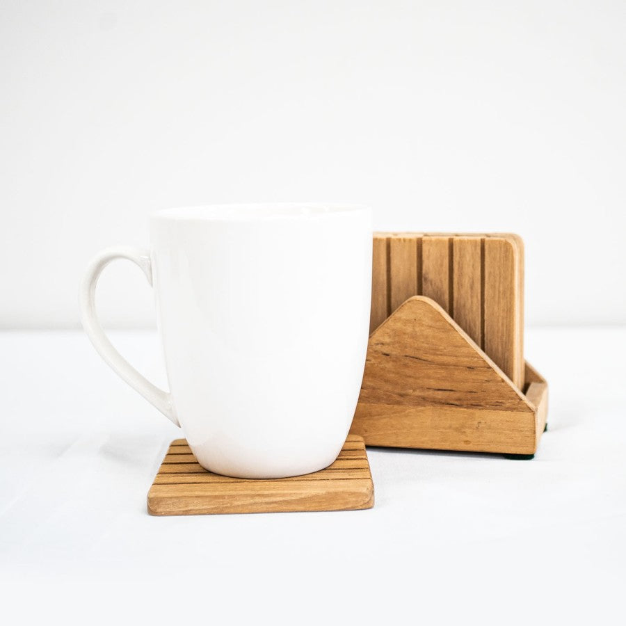 Grooved Timber Coasters - Natural