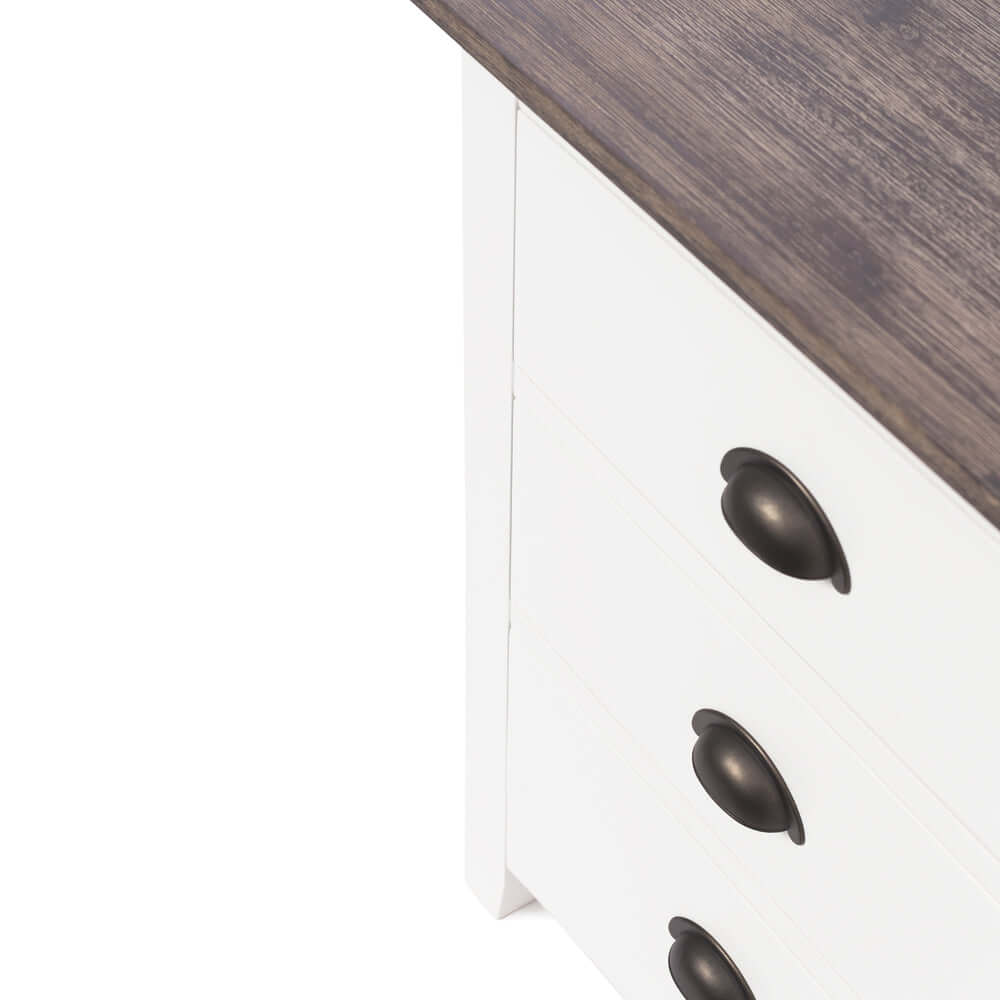 Provence Bedside 3drw - White