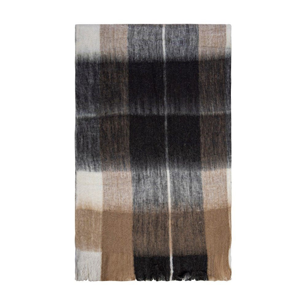 Bliss Wool/Mohair Throw - Beige + Chocolate