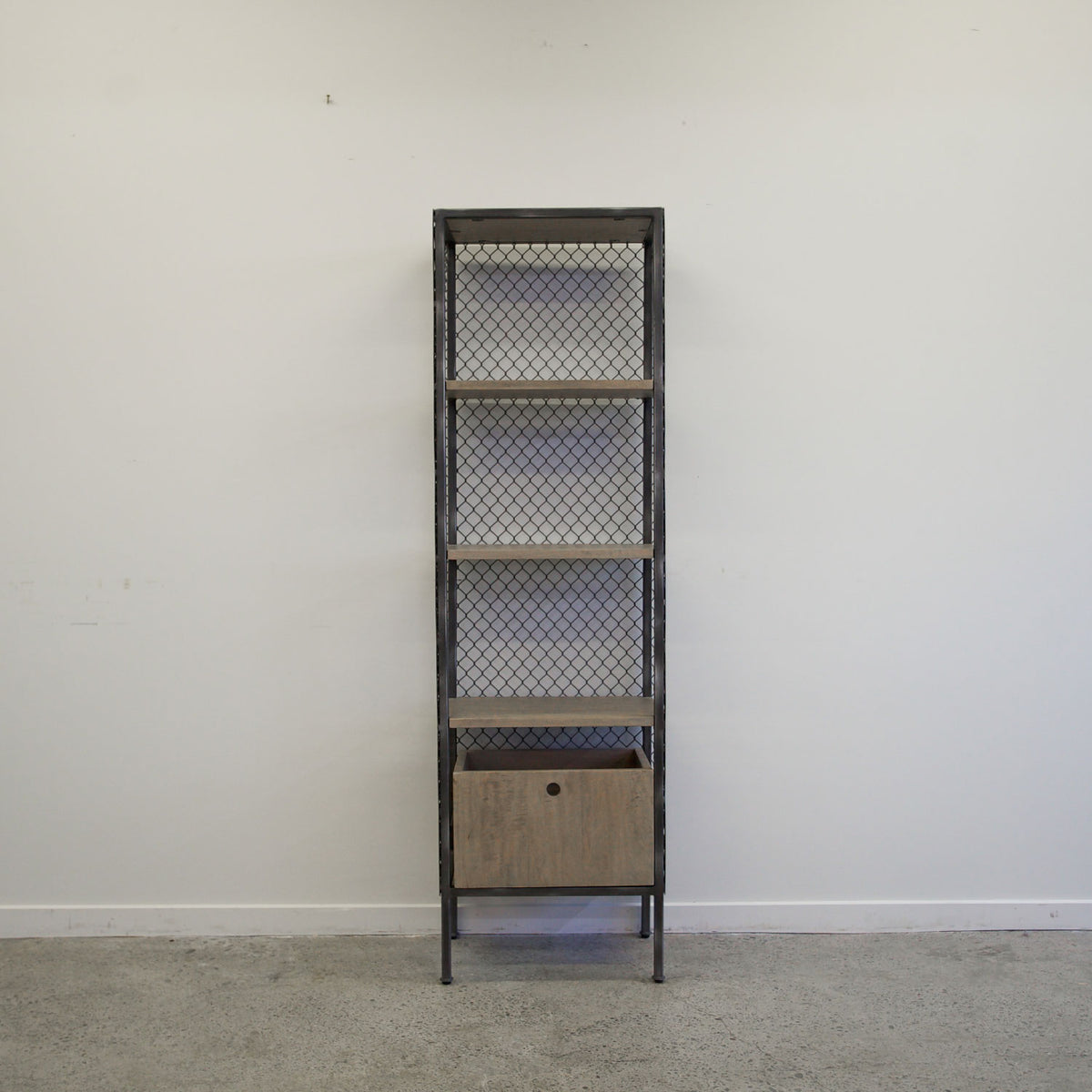 Bin Drawer Mesh Bookcase – Java Furniture