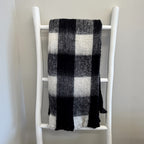 Bliss Wool/Mohair Throw - Black + White