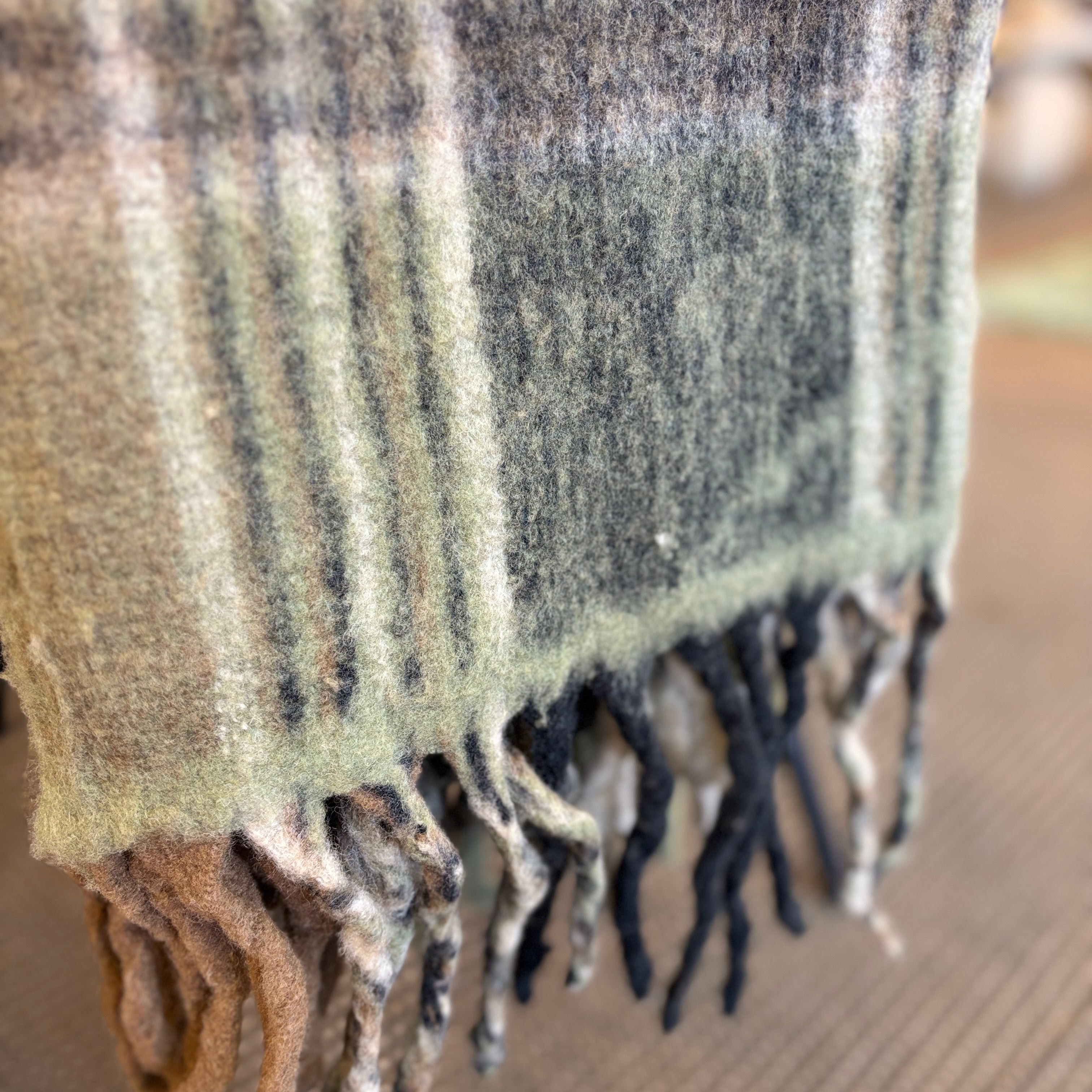 Bliss Wool/Mohair Throw - Olive/Ink/Walnut/Taupe
