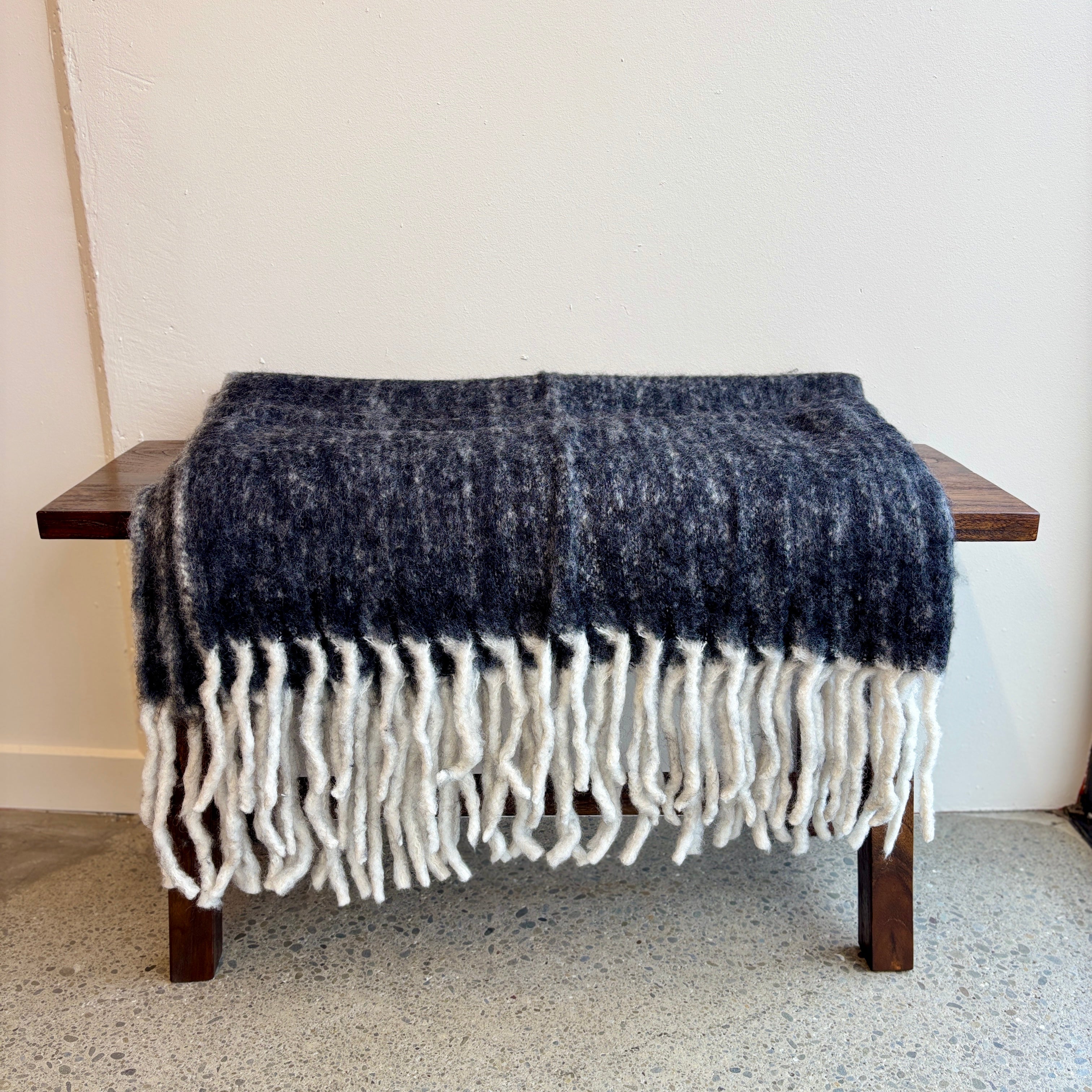Bliss Wool/Mohair Throw - Black Marle