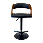 Brooklyn Curved Back Bar Stool - Black/Black Matte