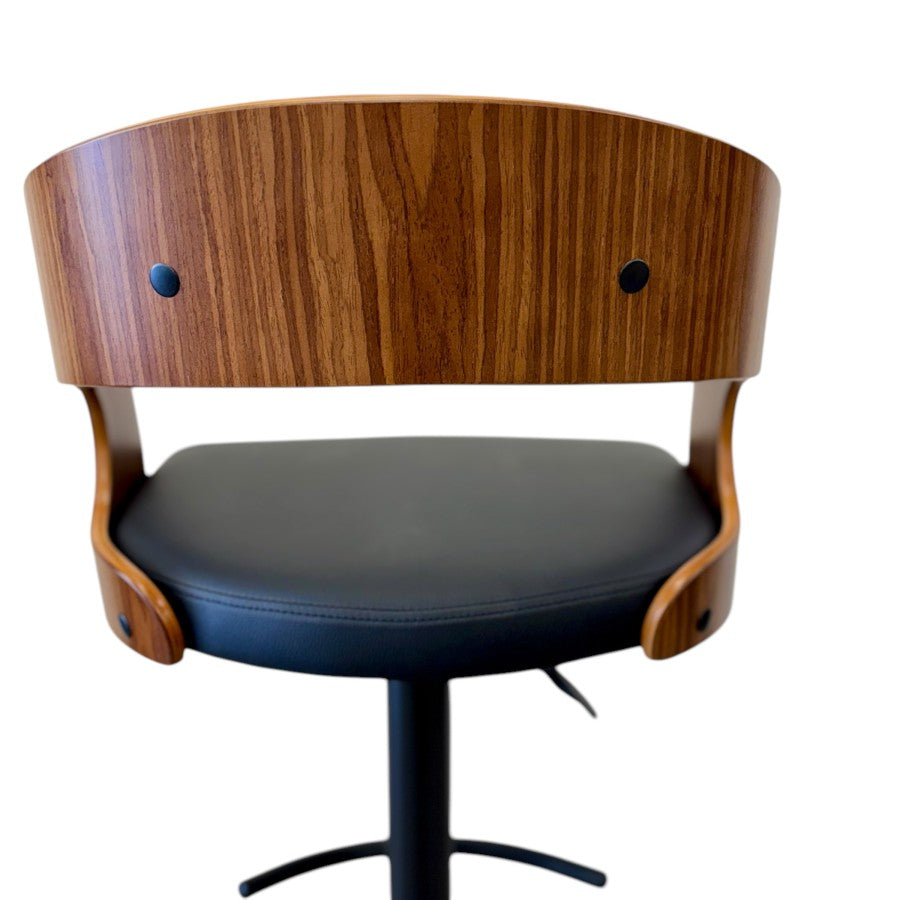 Brooklyn Curved Back Bar Stool - Black/Black Matte
