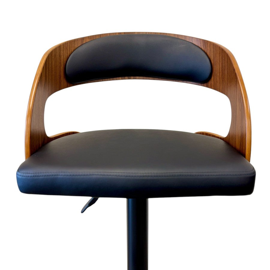 Brooklyn Curved Back Bar Stool - Black/Black Matte