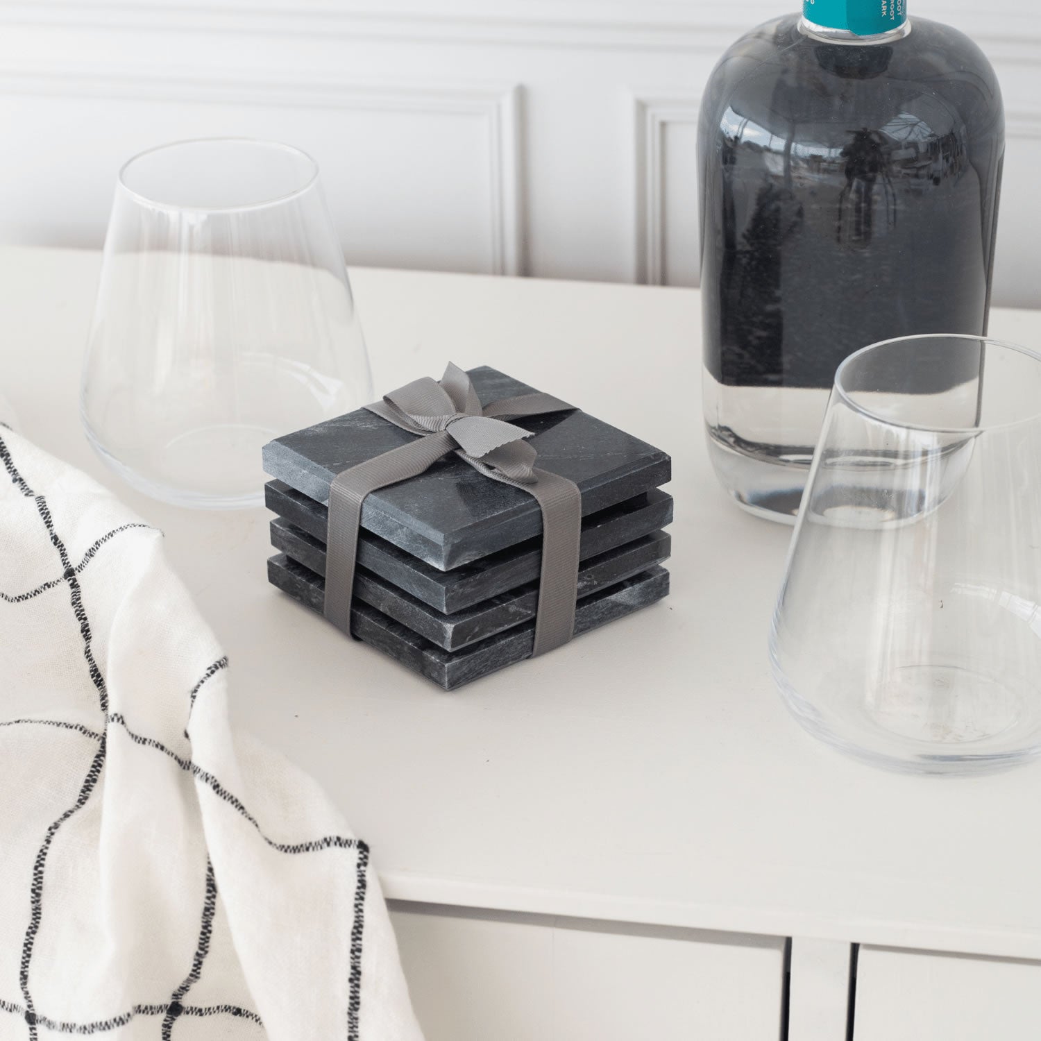 Marble Coaster Set - Grey