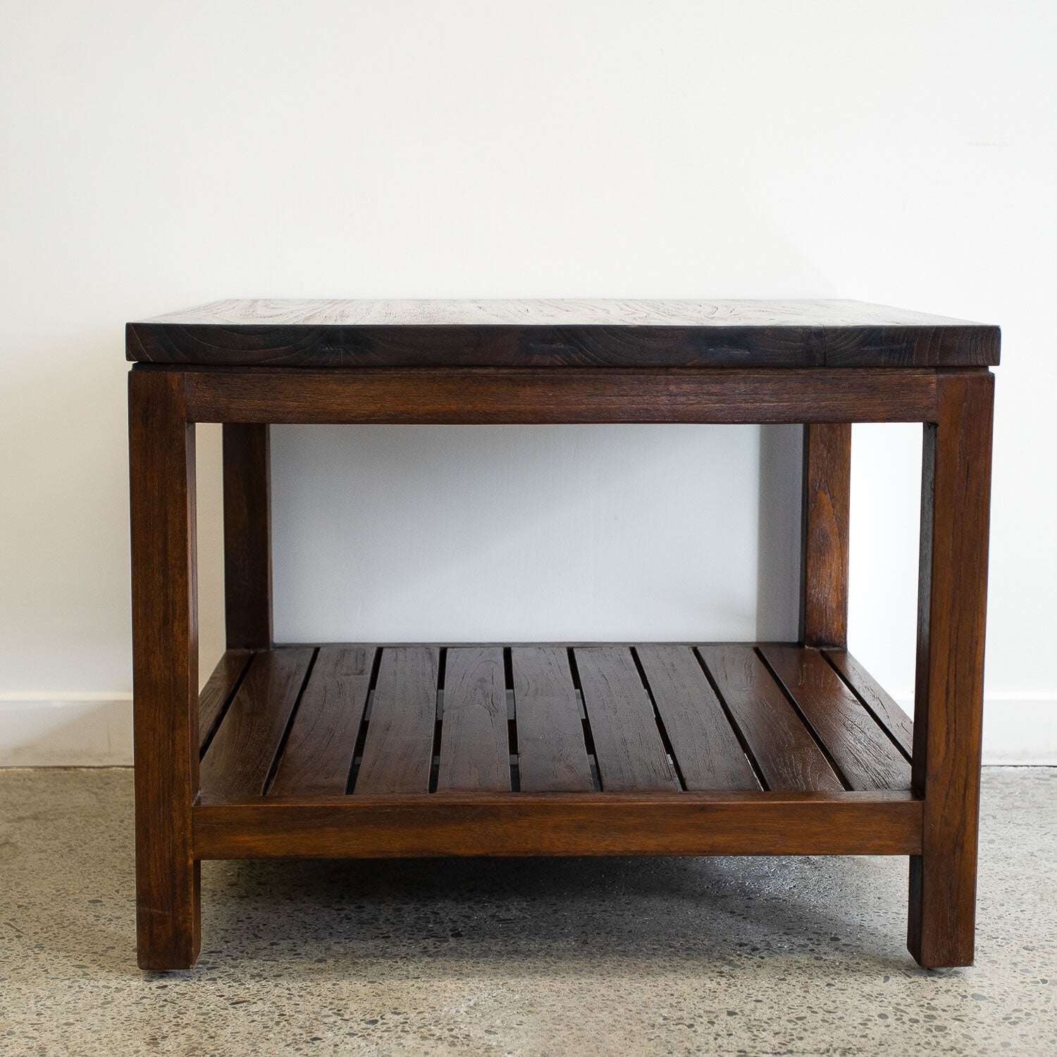 Square Leg Contemporary Side Table in Teak