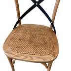 Cross Back Dining Chair - Natural Oak & Antique Metal