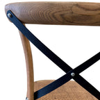 Cross Back Dining Chair - Natural Oak & Antique Metal