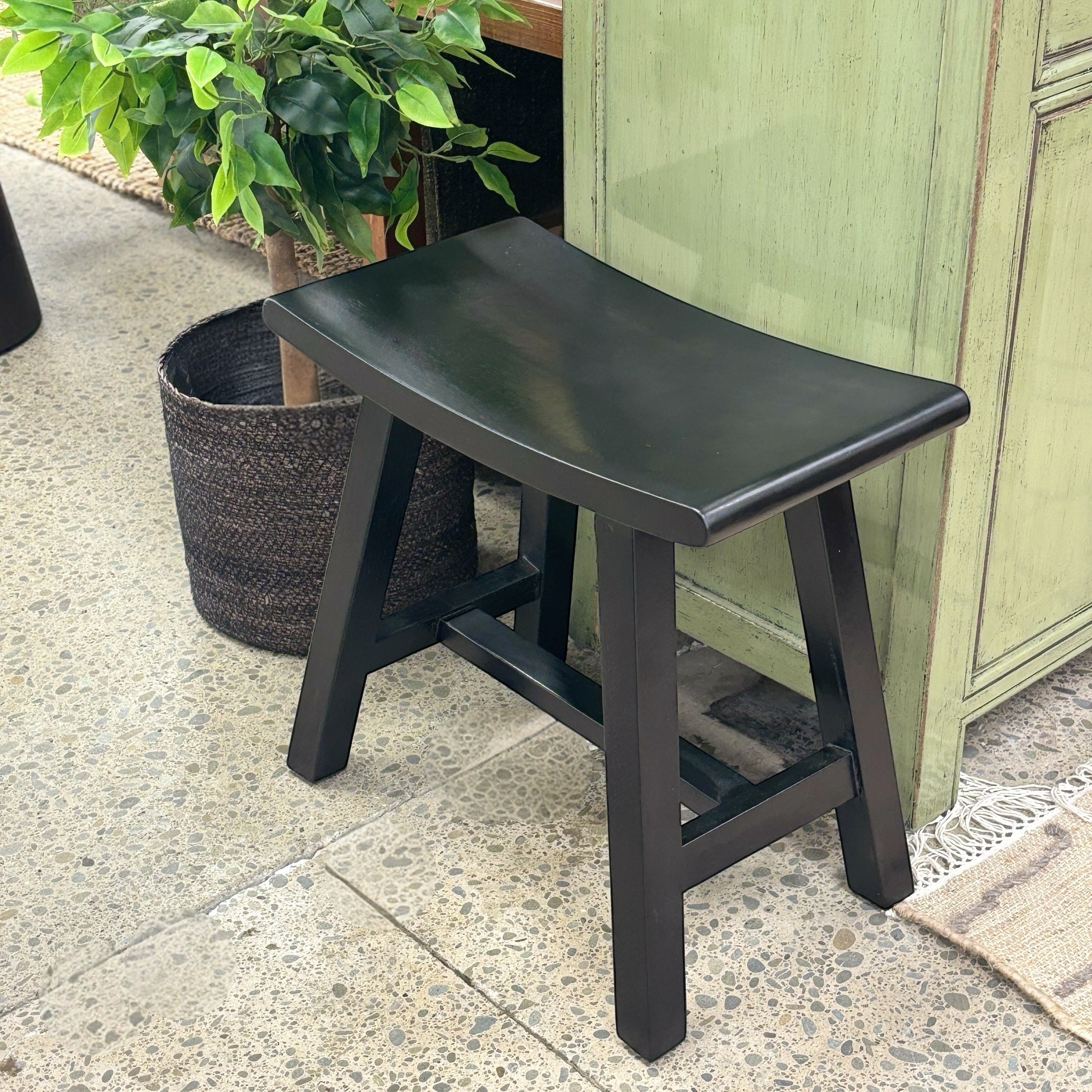 Curved Top Stool - Dark