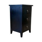 Essential 3 Dw Mahogany Bedside - Black