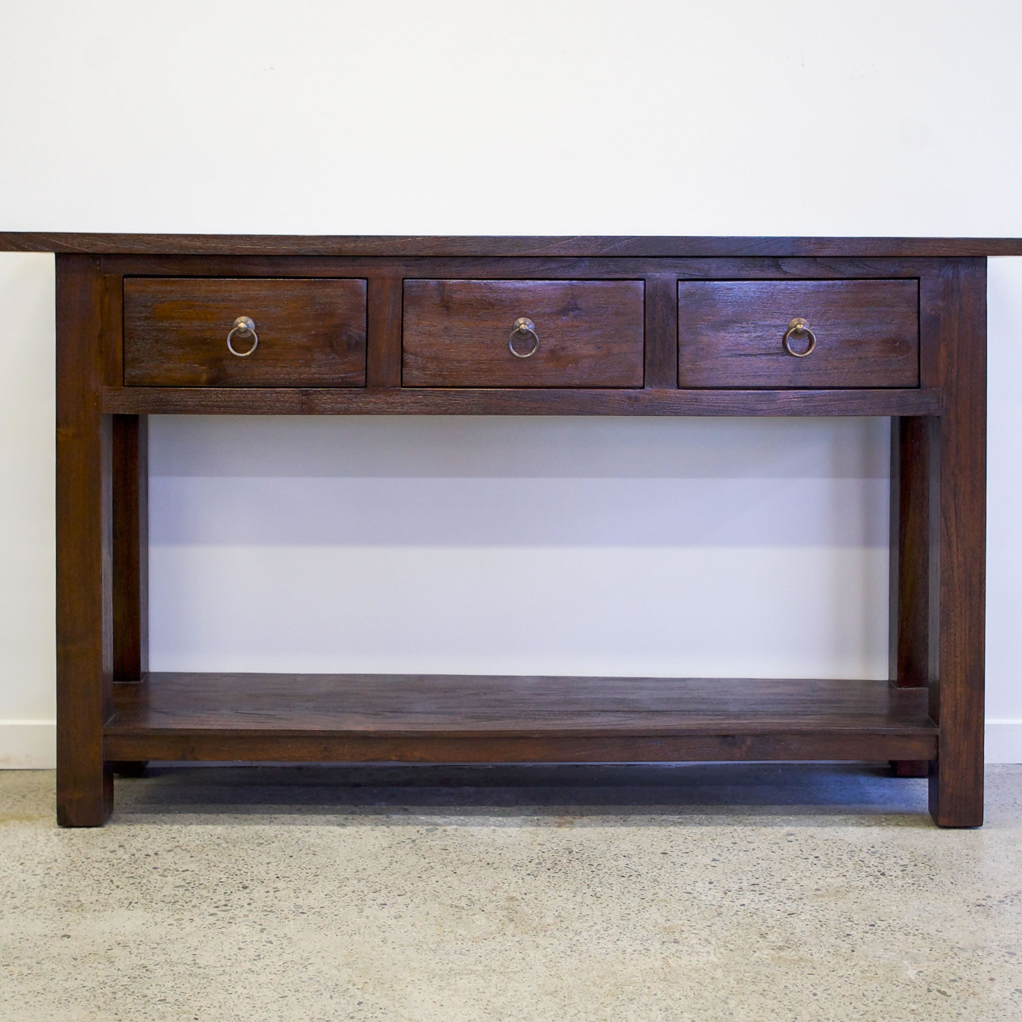 Farrow Console 3 Drawer - Rustic Teak