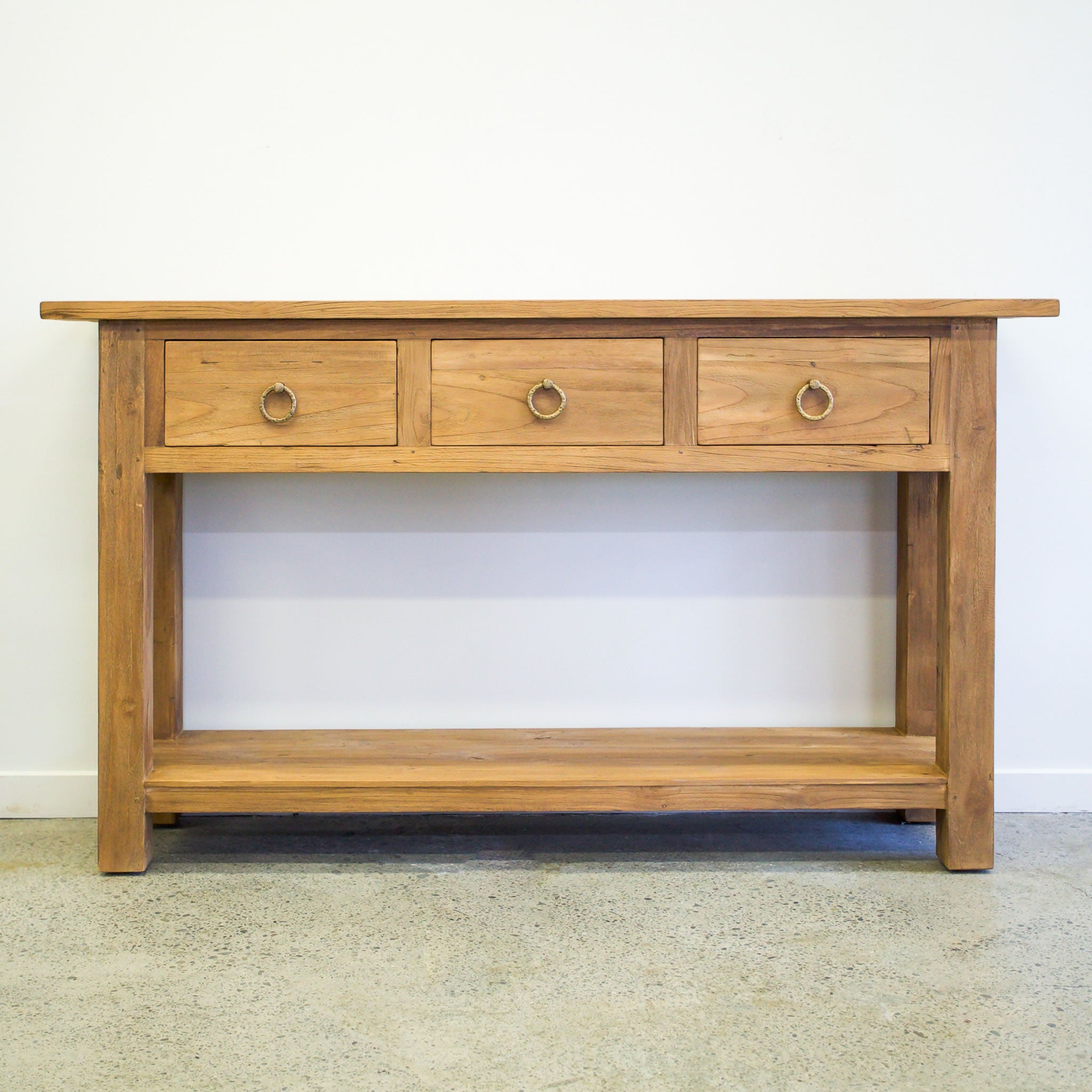 Farrow 3 Drawer Console - Natural Teak