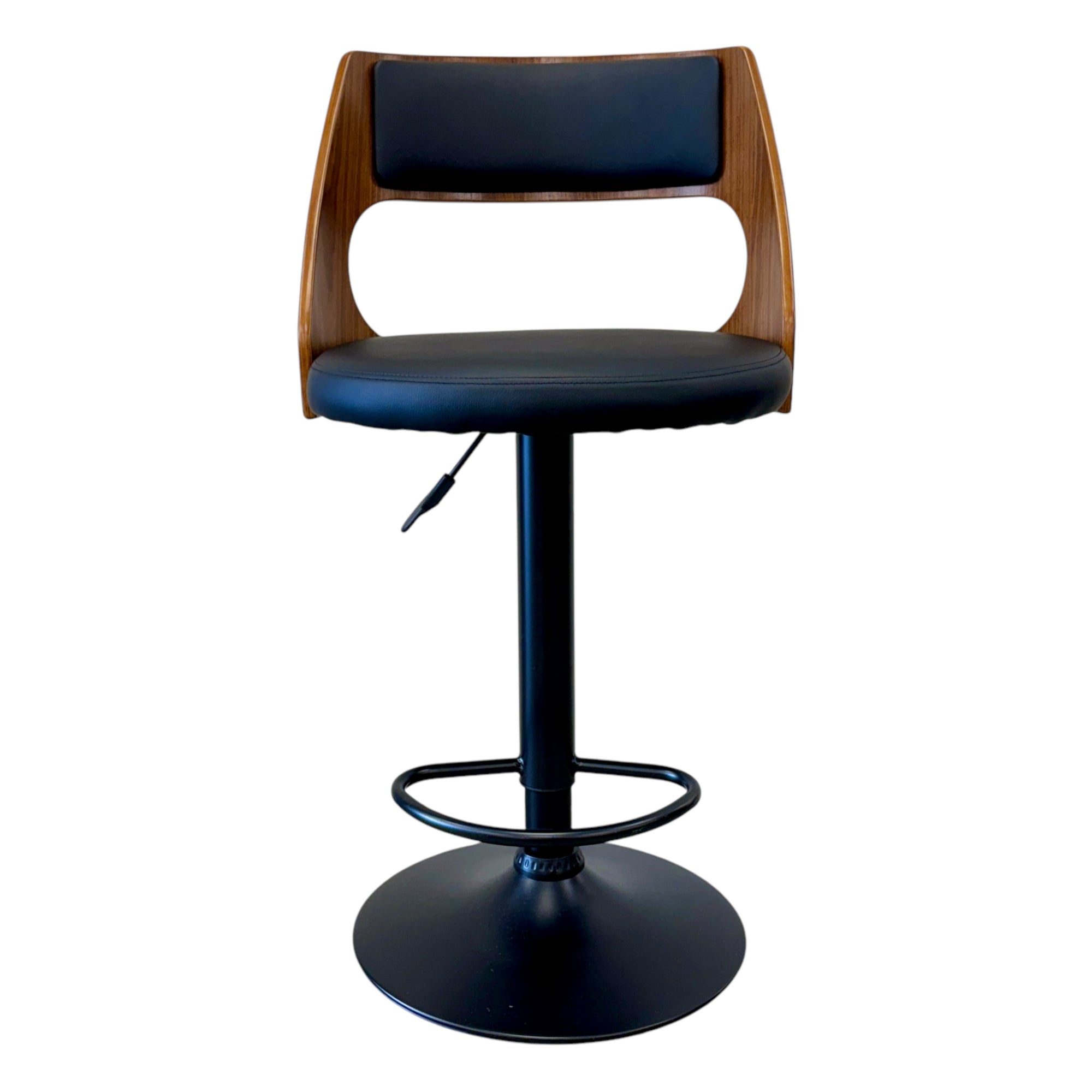 Hudson Straight Back Bar Stool - Black/Black Matte