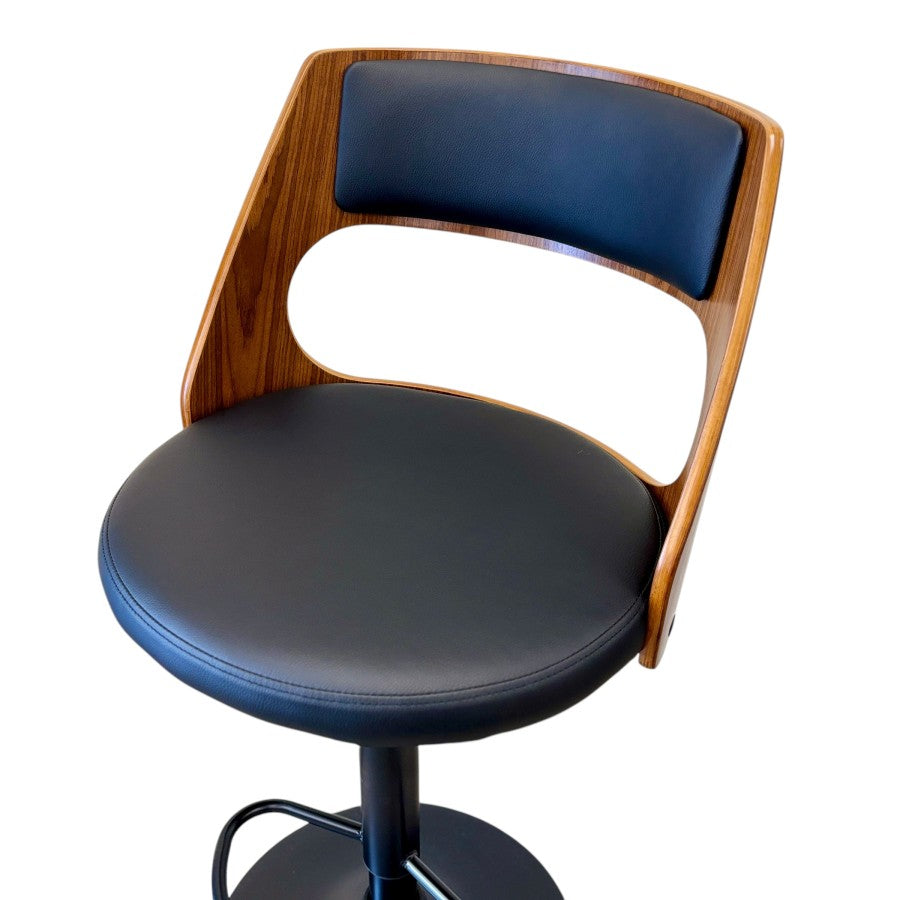 Hudson Straight Back Bar Stool - Black/Black Matte