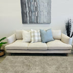 Cambridge Feather Filled Cushion - Grey Blue Linen
