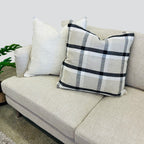 Cambridge Feather Filled Cushion - Natural/Black Check