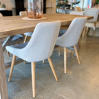 Bari Dining Chair - Cream/Oak