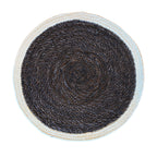Seagrass/Jute Round Placemat - Black/Cream Border