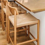 Ingrid Highback Barstool (Natural Oak) Cord