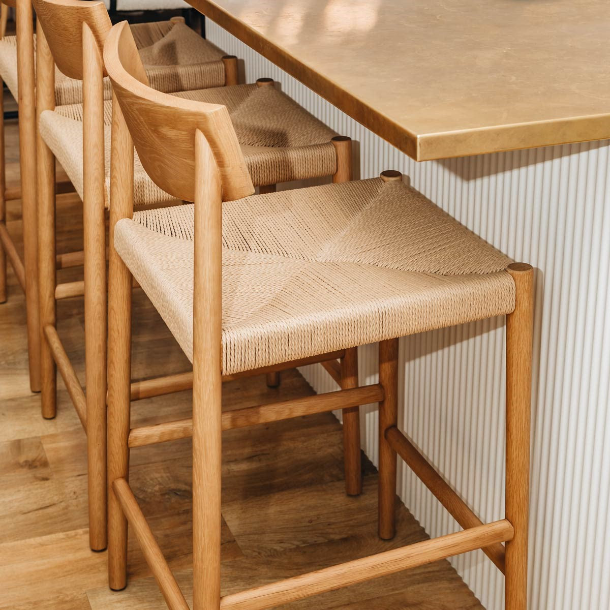 Ingrid Highback Barstool (Natural Oak) Cord