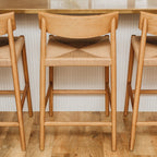 Ingrid Highback Barstool (Natural Oak) Cord