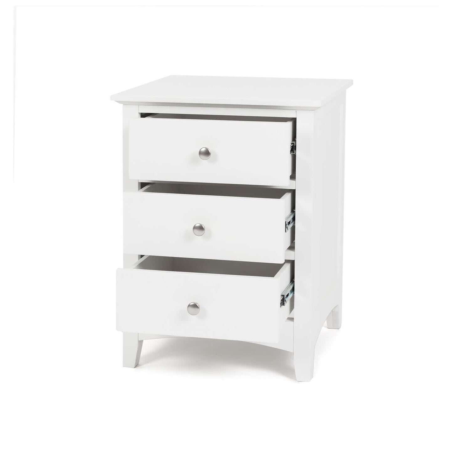 Jessica 3drw Bedside - White