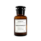 Lantern Cove  Bibliotheque soy wax candle in amber apothecary glass jar