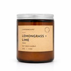 Lantern Cove Lemongrass & Lime soy wax candle in amber apothecary glass jar