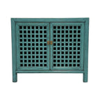 Lattice 2 Door Cupboard - Duck Egg Blue