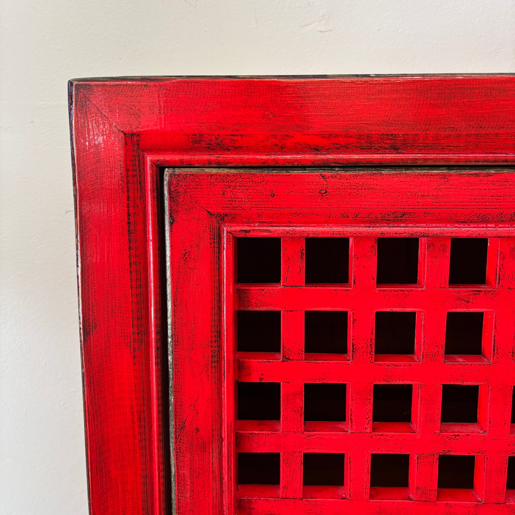 Lattice 2 Door Cupboard - Red