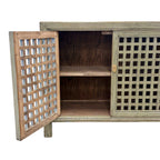 Lattice 2 Door Cupboard - Smoke