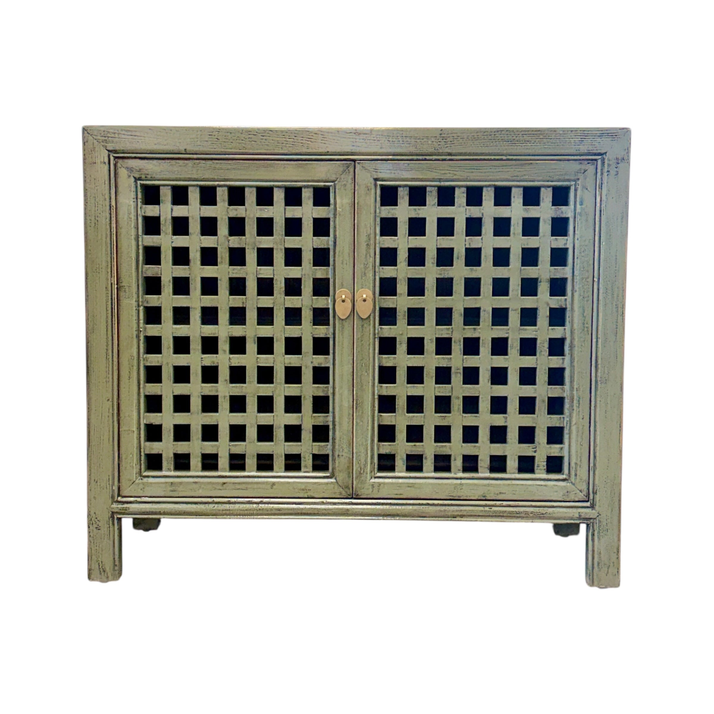 Lattice 2 Door Cupboard - Smoke