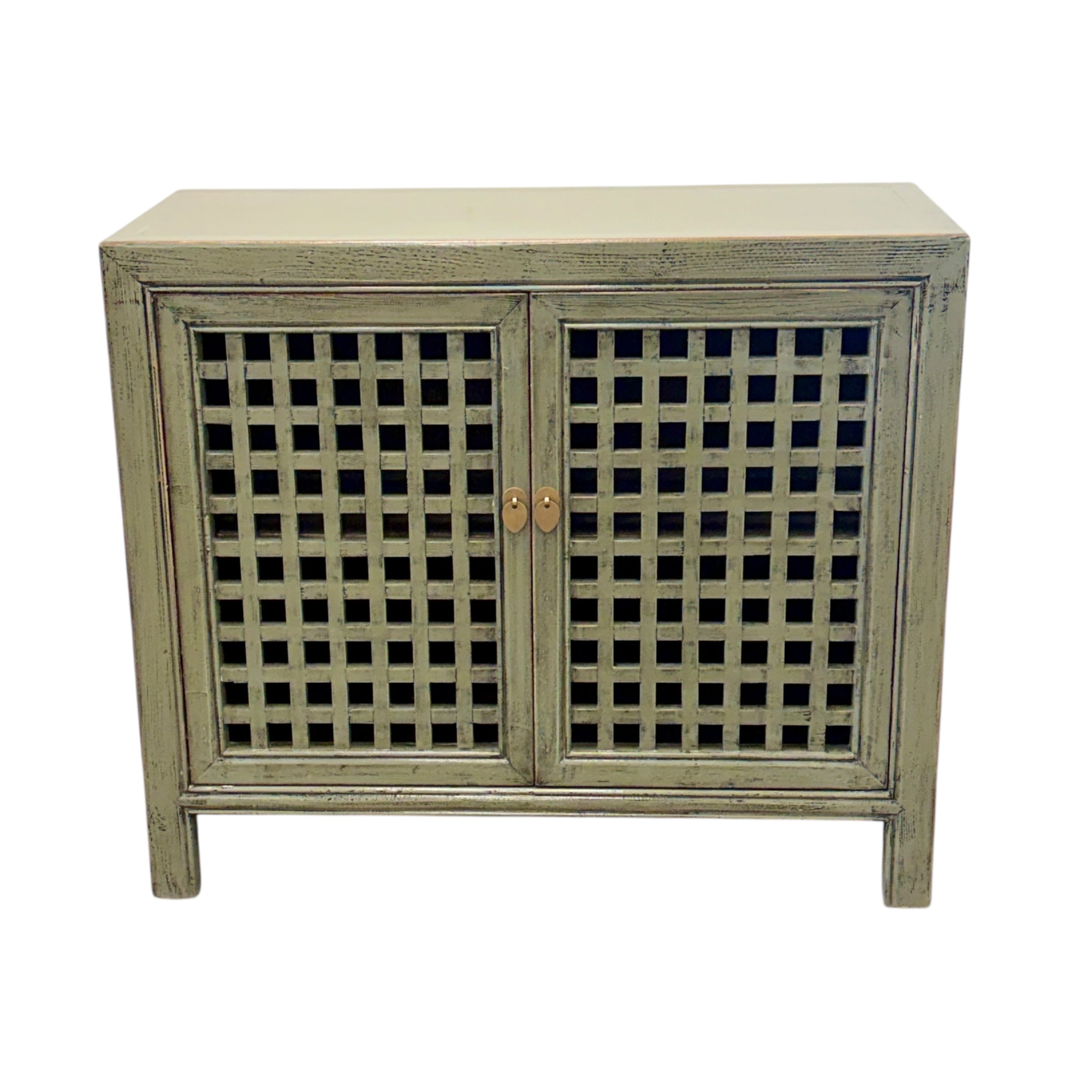 Lattice 2 Door Cupboard - Smoke